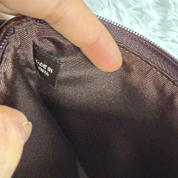 y2k COACH Brown Signature Canvas Studs Wristlet - Picture 6 of 6